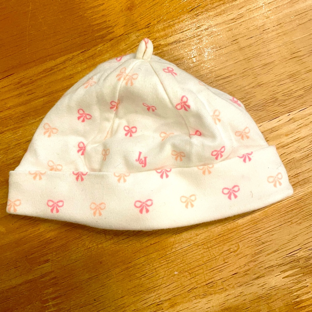JANIE AND JACK - Baby Girl Pink Bow Beanie- Newborn- NWT